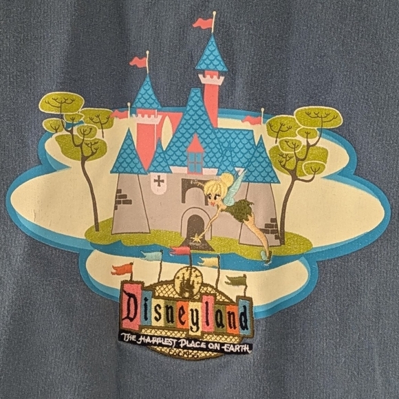 Vintage Y2K Disneyland 50th Anniversary Blue Cotton Jacket Embroidered sz L - Picture 7 of 11